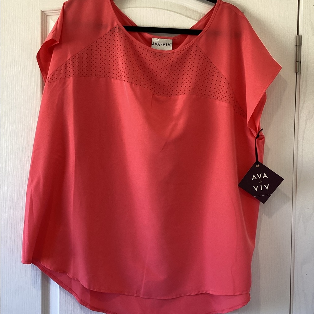 Ava & Viv Vibrant Pink Blouse size 2XL BNWT